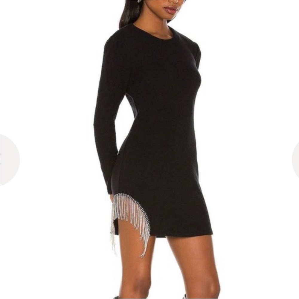 Saylor Lilley Crystal Fringe Knit Mini Dress Size XS‎